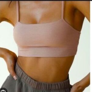 Joah Brown Ribbed Tank Top in Pink